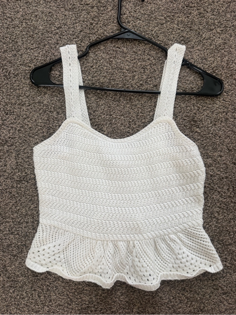 House of Harlow 1960 White Knit Peplum Camisole